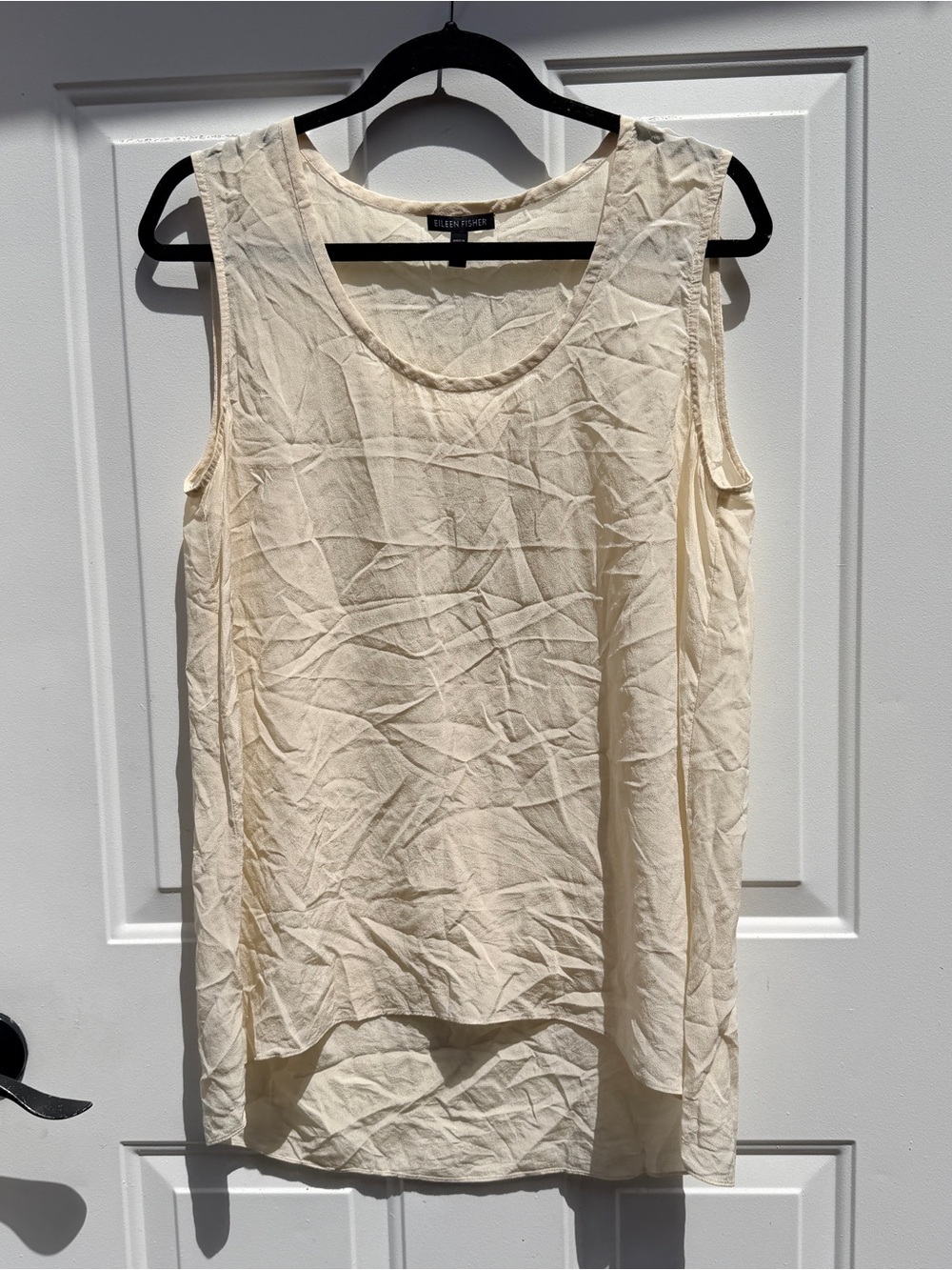 Eileen Fisher cream ivory silk tank top size medium